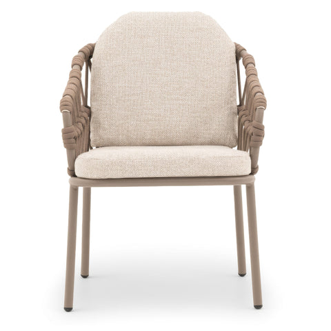 Sicily 6 Seat Round Pedestal Table with Rope Chairs