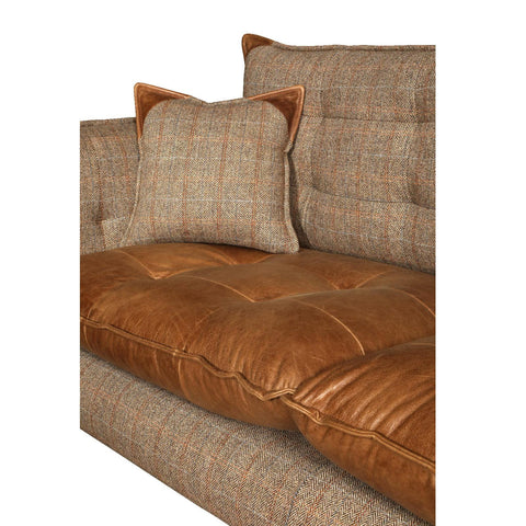 Regent 2 Seat Sofa - (3HTW Hunting Lodge and Cerato Brown leather)