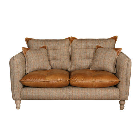 Regent 2 Seat Sofa - (3HTW Hunting Lodge and Cerato Brown leather)