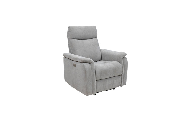 Light Grey Electric Recliner Armchair - Comfortable Fabric Seating