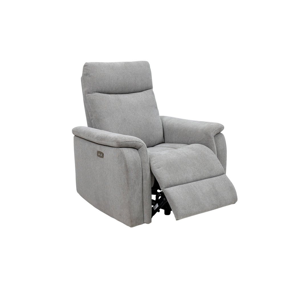 Light Grey Electric Recliner Armchair - Comfortable Fabric Seating