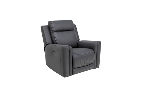 Charcoal Leather Electric Recliner Armchair for Ultimate Comfort