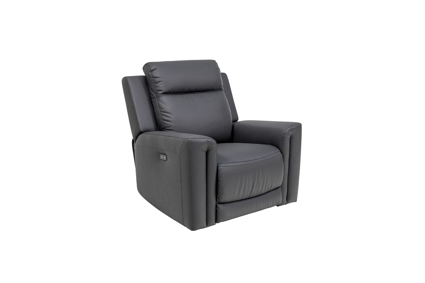 Charcoal Leather Electric Recliner Armchair for Ultimate Comfort