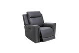 Charcoal Leather Electric Recliner Armchair for Ultimate Comfort