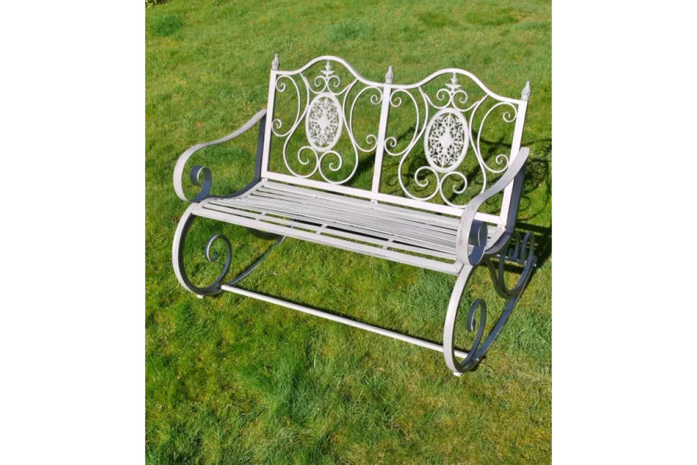 Antique Grey Rocking Bench - 4845