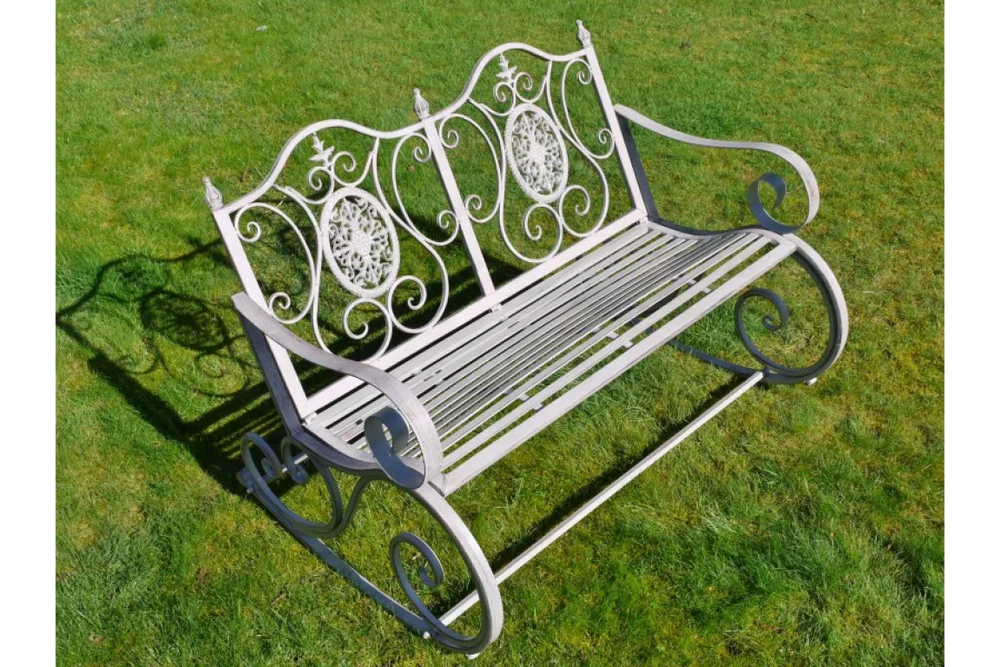 Antique Grey Rocking Bench - 4845