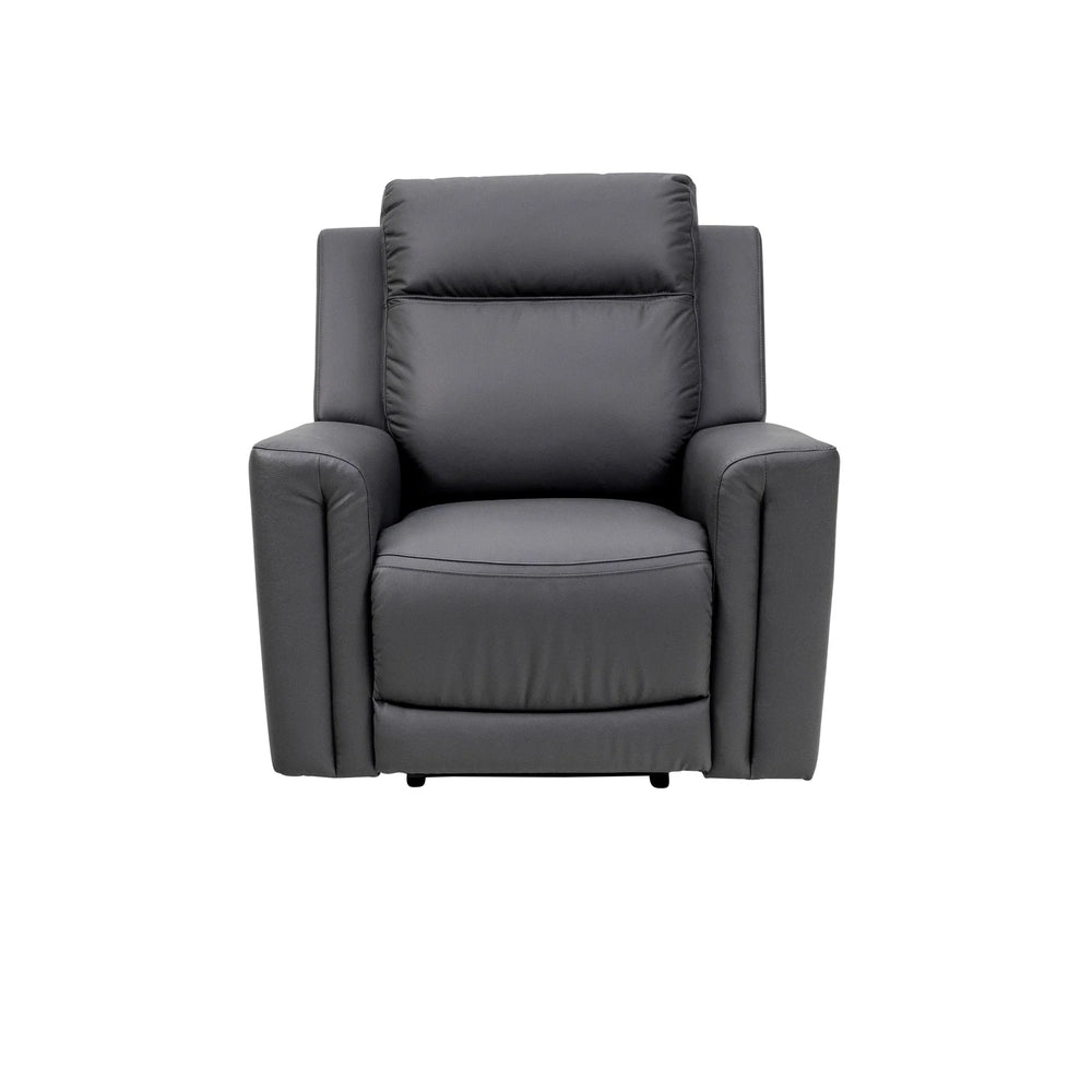 Charcoal Leather Electric Recliner Armchair for Ultimate Comfort