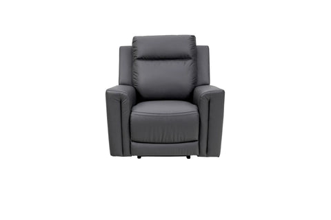 Charcoal Leather Electric Recliner Armchair for Ultimate Comfort
