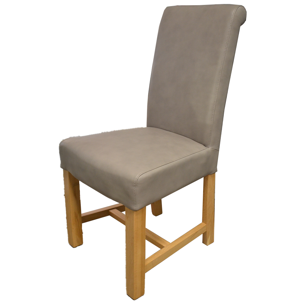 Henley MUSHROOM Dining Chair - FULL LEATHER