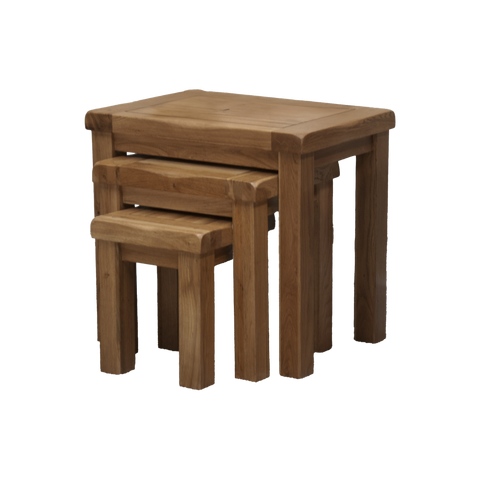 Rustic Oak Nest of Tables