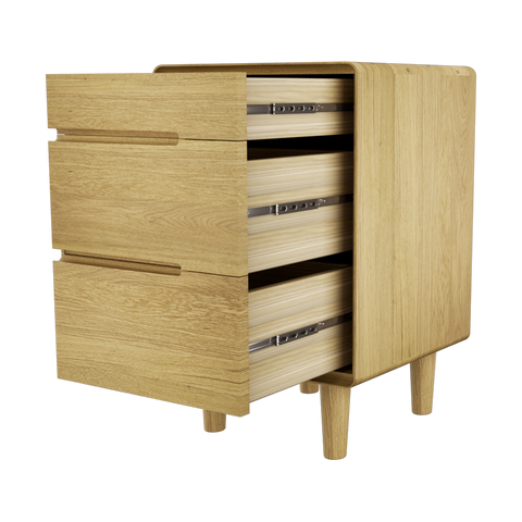 Scandic 3 drawer bedside