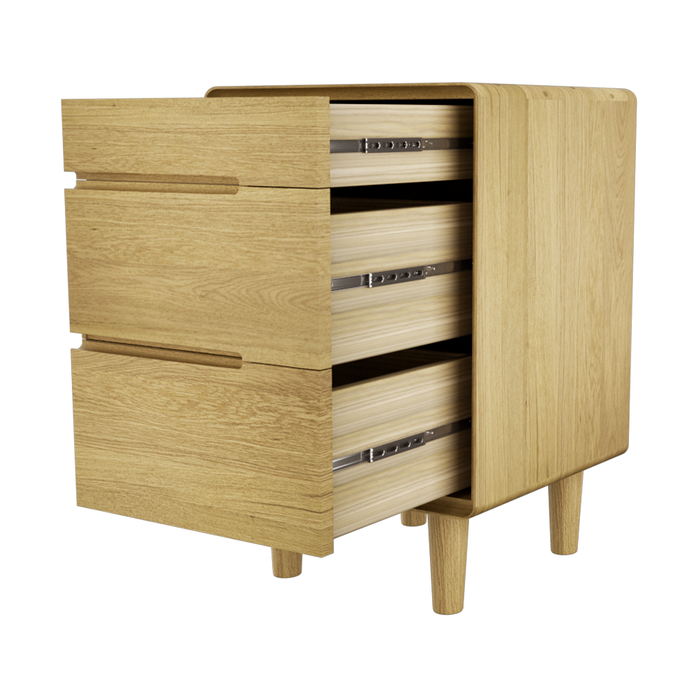 Scandic 3 drawer bedside