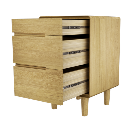 Scandic 3 drawer bedside