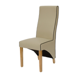 Wave Bone/Noir Contrast piping Dining Chair