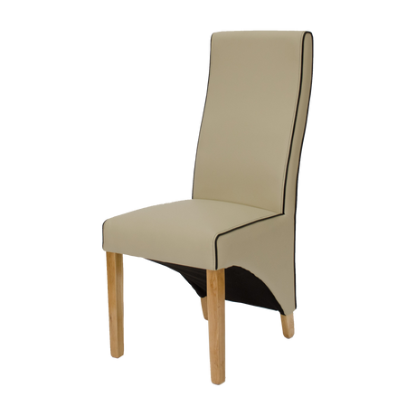 Wave Bone/Noir Contrast piping Dining Chair
