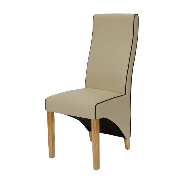 Wave Bone/Noir Contrast piping Dining Chair