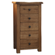 Rustic Oak 5 Drawer Narrow Chest