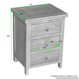 Como 3 Drawer Bedside Cabinet