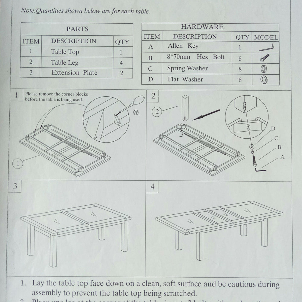 Deluxe Twin Leaf Extending Table 1500+(2x400) X 900