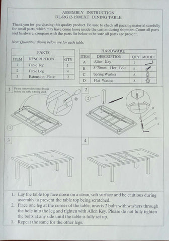 Deluxe Twin Leaf Extending Table 1500+(2x400) X 900