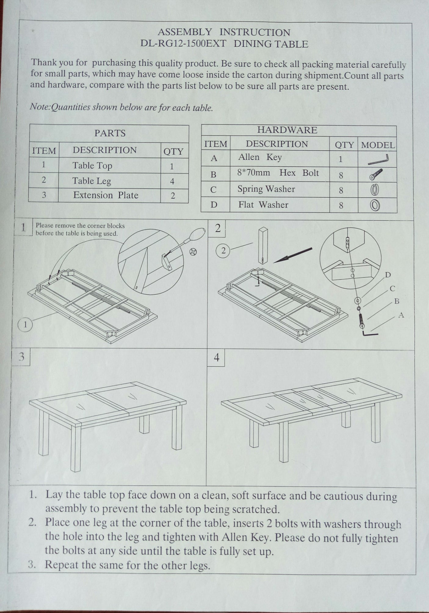 Deluxe Twin Leaf Extending Table 1500+(2x400) X 900