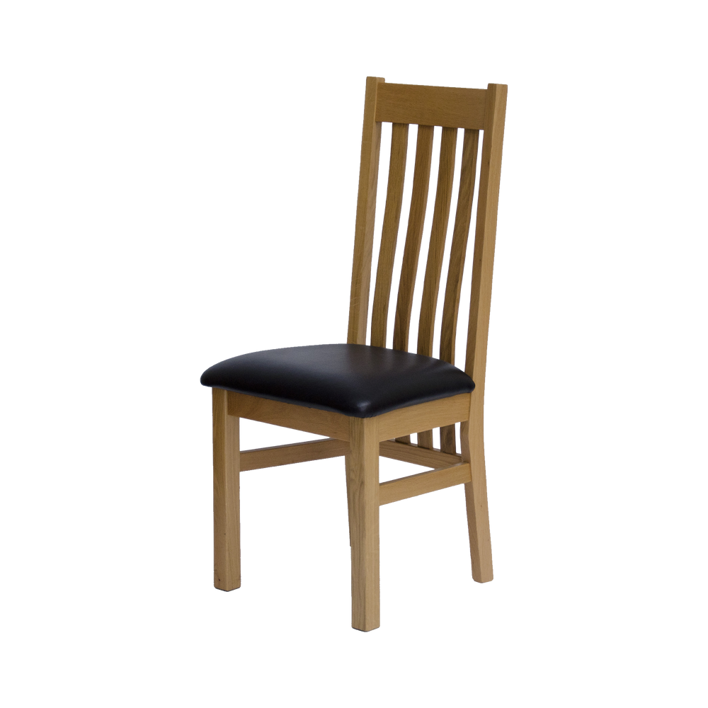 Perugia Oak Dining Chair with Brown seat pad