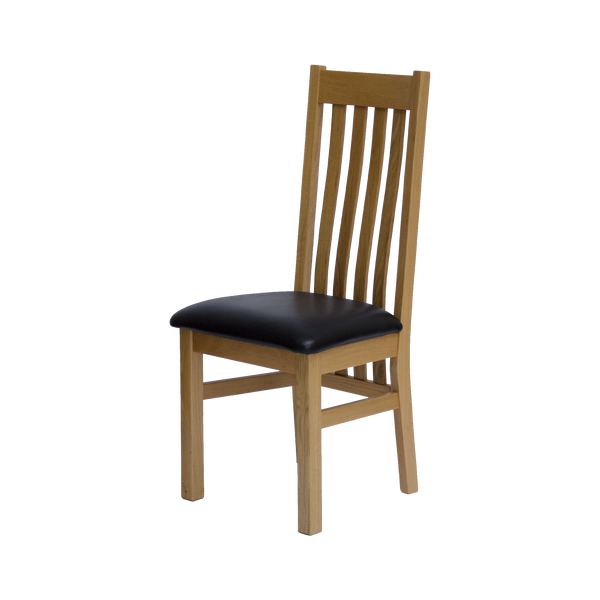 Perugia Oak Dining Chair with Brown seat pad
