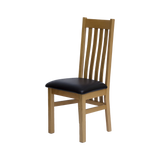 Perugia Oak Dining Chair with Brown seat pad