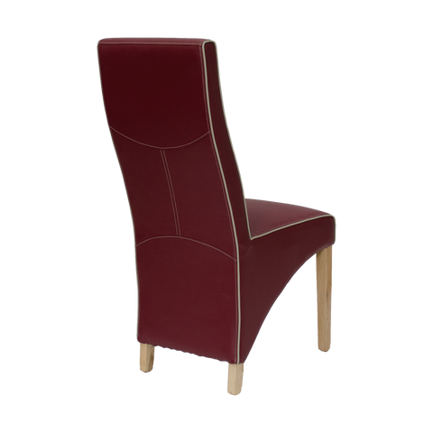 Wave Ruby/Bone Contrast piping Dining Chair
