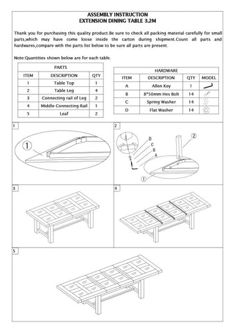 Twin Panel Grand extending table