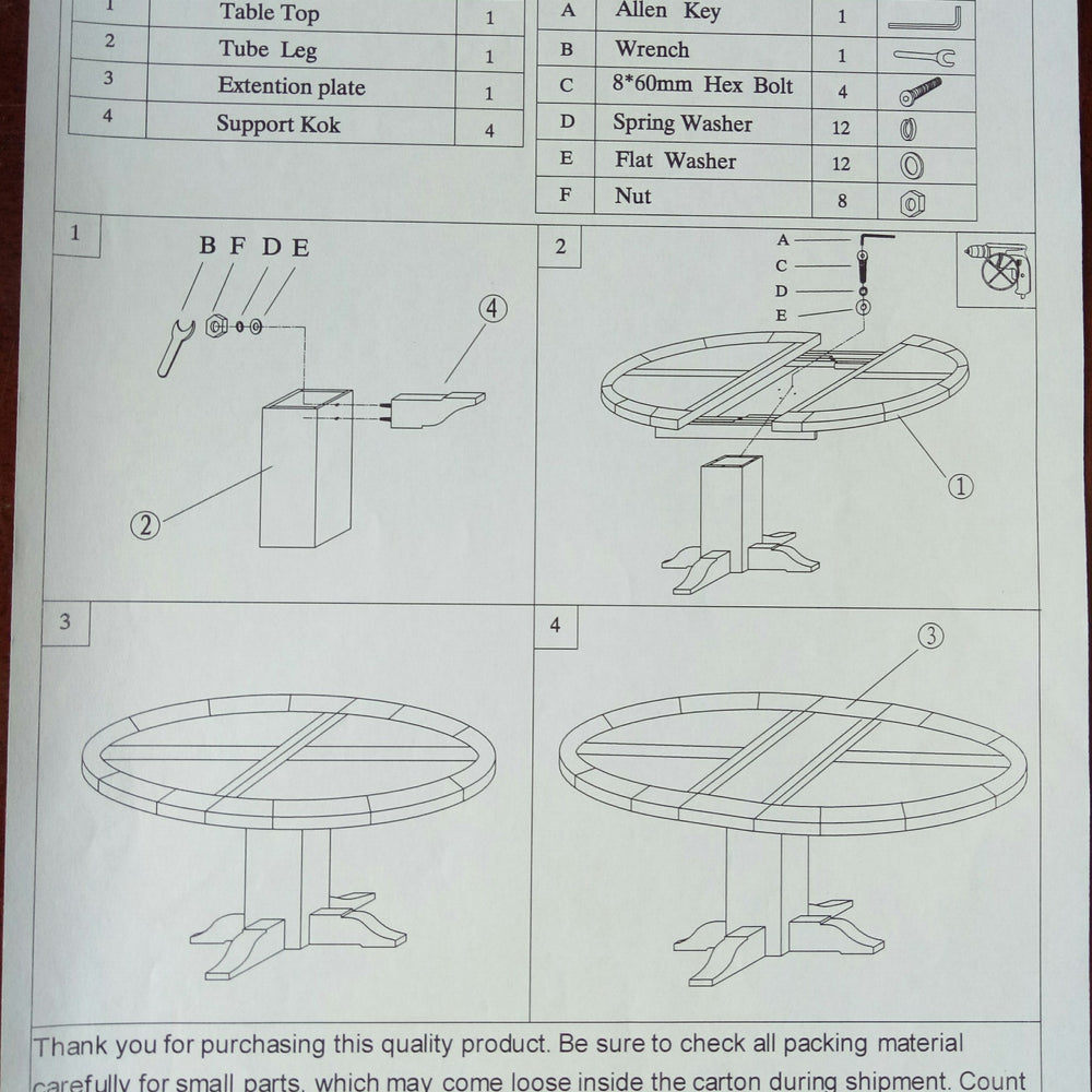 Deluxe Round Extending Table 1250+(1x550)