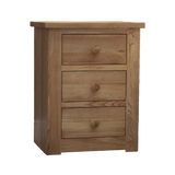 Torino 3 Drawer Narrow Bedside Cabinet
