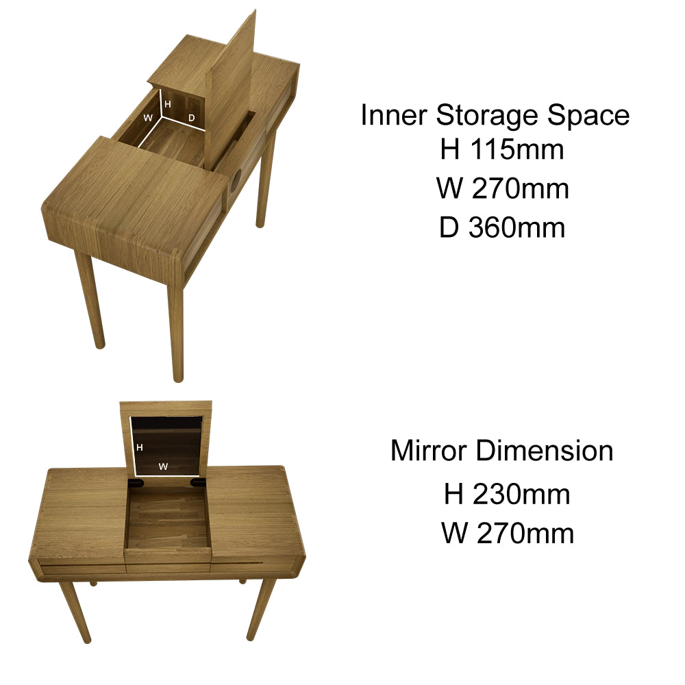 Scandic dressing table with mirror