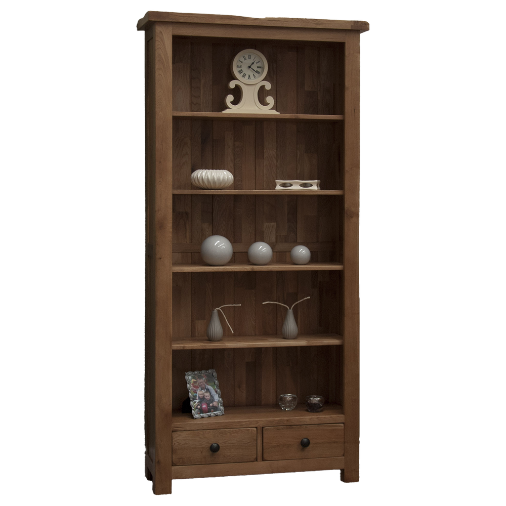 Rustic Oak Large Bookcase