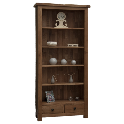 Rustic Oak Large Bookcase