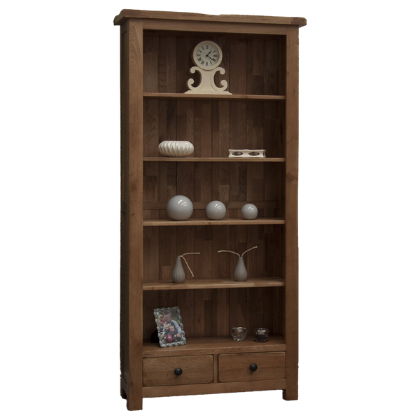 Rustic Oak Large Bookcase