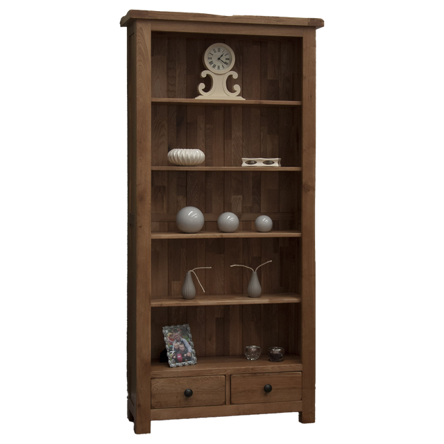 Rustic Oak Large Bookcase