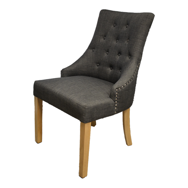 Windsor chair in charcoal fabric