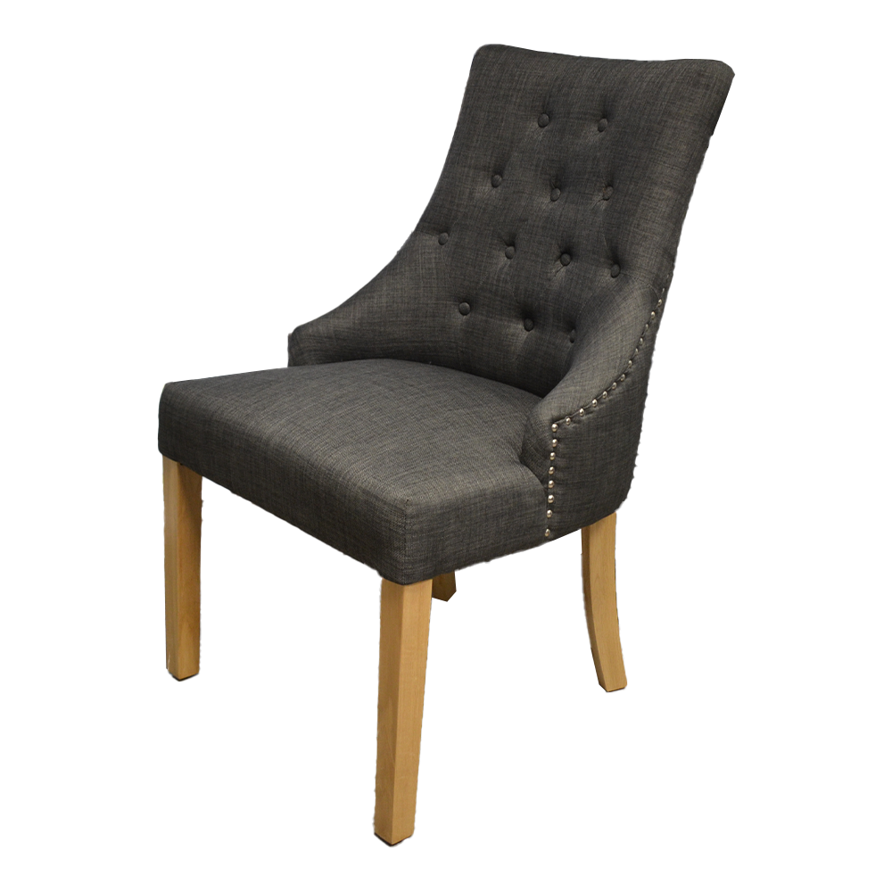Windsor chair in charcoal fabric