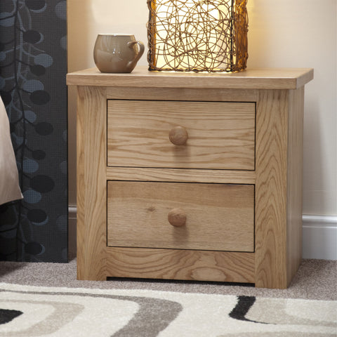 Torino 2 Drawer Narrow Bedside Cabinet