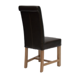 Chunky Scroll dining chair (Brown/Oak) - BYCAST