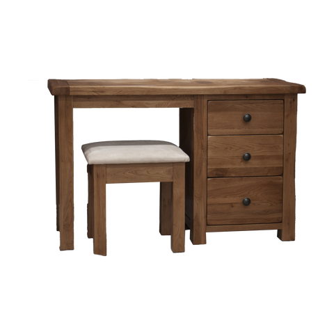 Rustic Oak Dressing Table and Stool