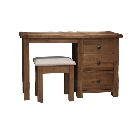 Rustic Oak Dressing Table and Stool