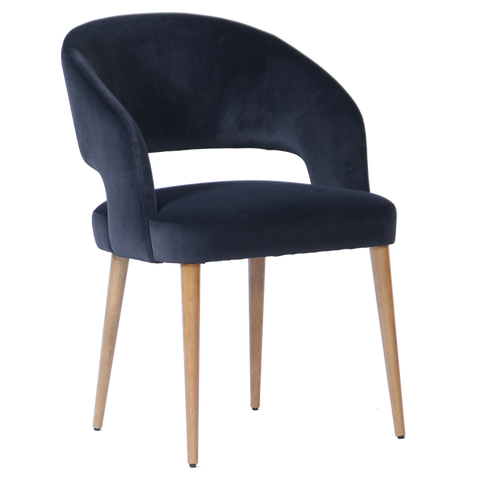 Genoa Black Chair (Round oak Legs)