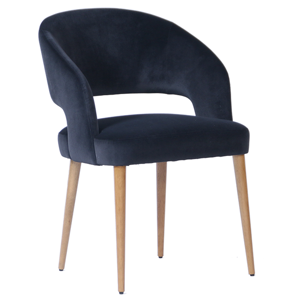 Genoa Black Chair (Round oak Legs)