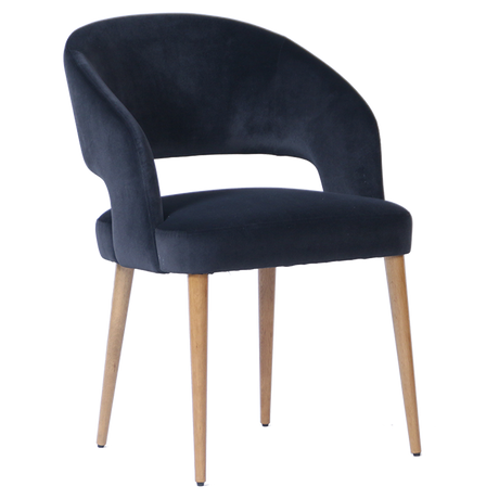 Genoa Black Chair (Round oak Legs)