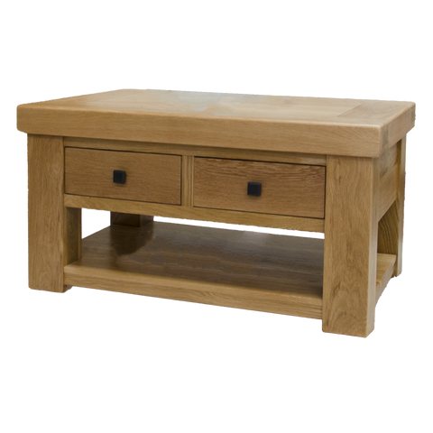 Bordeaux Coffee Table with Drawers & Shelf - 3' x 2'