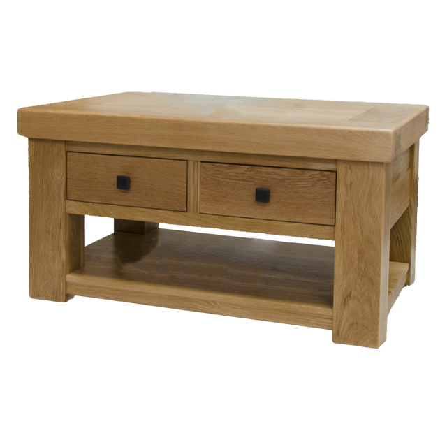 Bordeaux Coffee Table with Drawers & Shelf - 3' x 2'