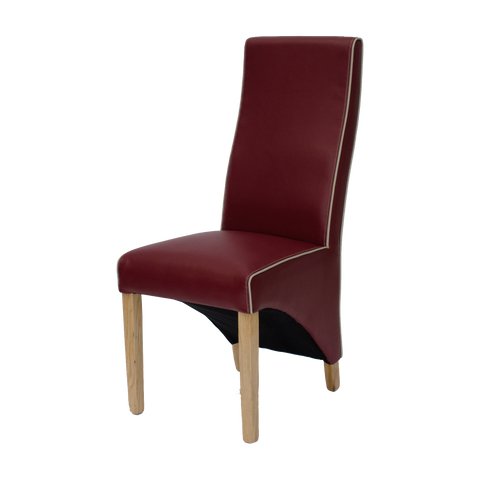 Wave Ruby/Bone Contrast piping Dining Chair