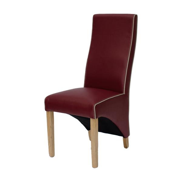Wave Ruby/Bone Contrast piping Dining Chair